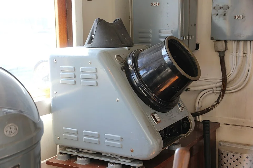 Marine radar navigation equipment on the bridge of icebreaker Tarmo